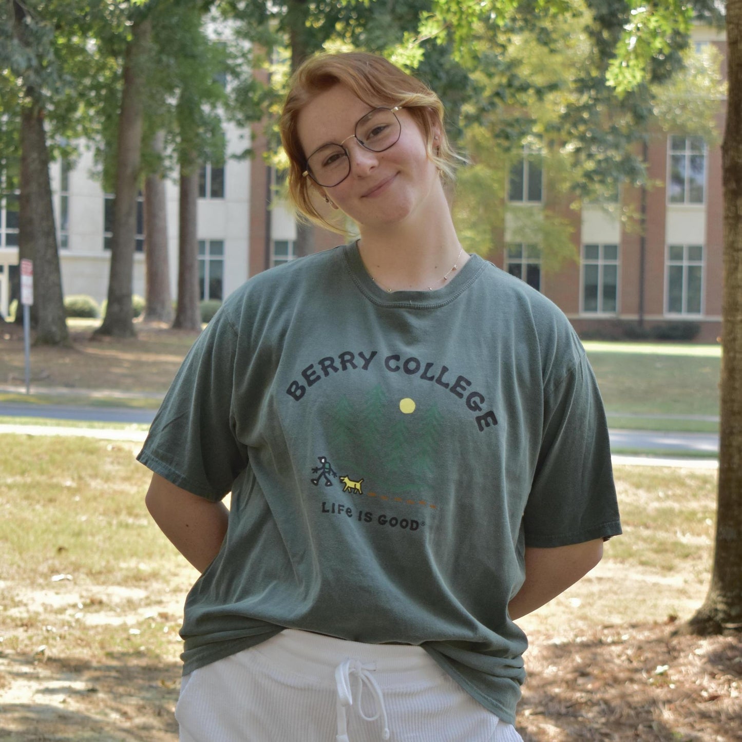 Life Is Good Nature Walk Green Berry College T-Shirt