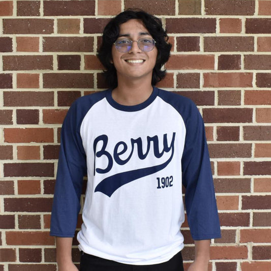 Port and Company 3/4 Sleeve Navy Raglan Tee