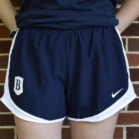 Womens Dry Fit Tempo Short White Shield Navy