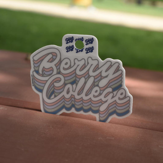 Blue 84 Berry College Pastel Script Sticker