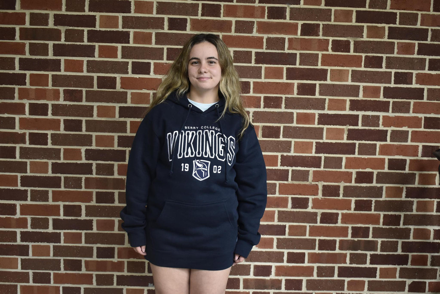 Navy Berry College Vikings 1902 w/ Viking Head Hoodie