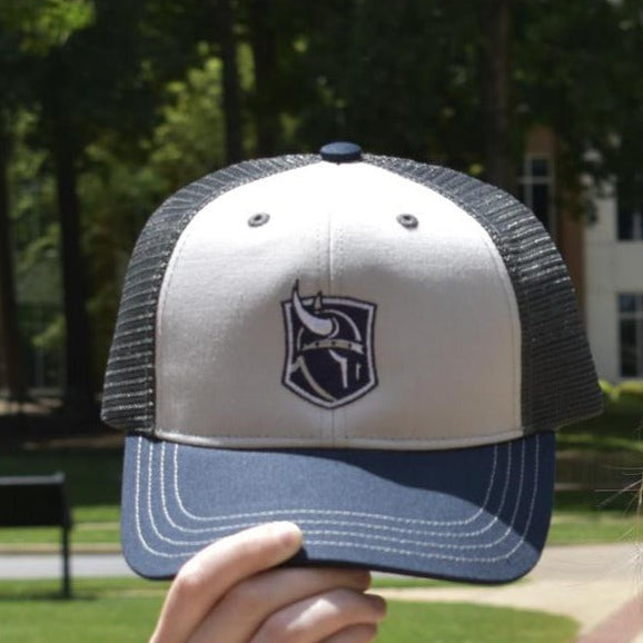 District Navy/Charcoal Viking Head Mesh Cap