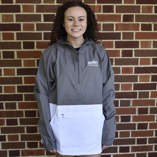 Color Blocked Pack n go Pullover Grey/White