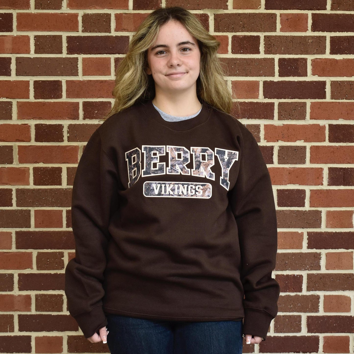 Brown Berry Vikings Camo Crewneck