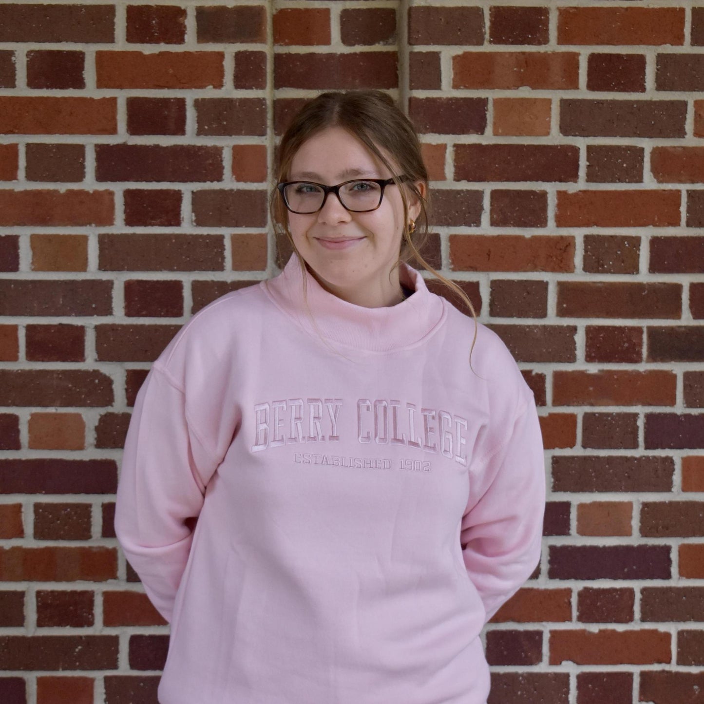 Ladies FreedomWear Candy Pink Mock Crew Neck