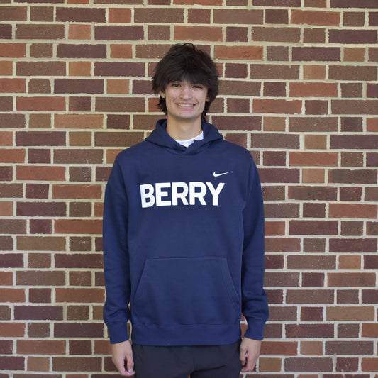 Nike Navy Fleece Hoodie w/BERRY Twill Aplique