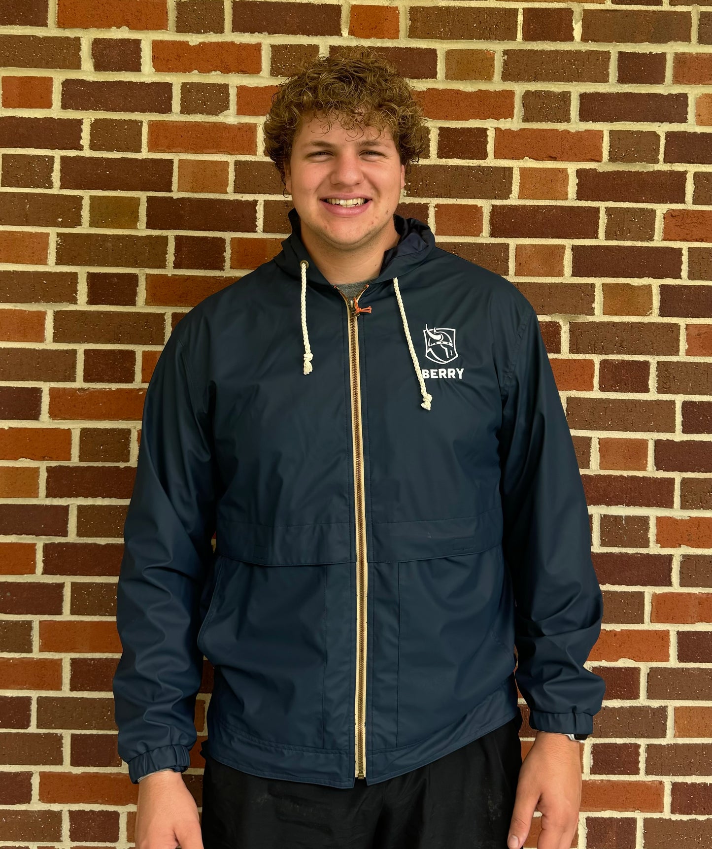 Navy Vintage Hooded Rain Jacket