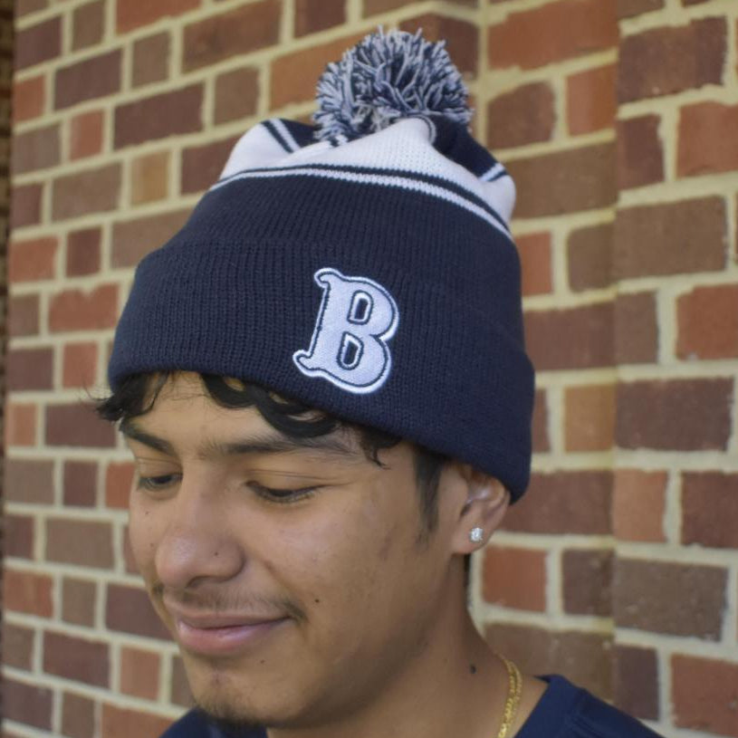Sport-Tek Stripe Pom Pom Beanie