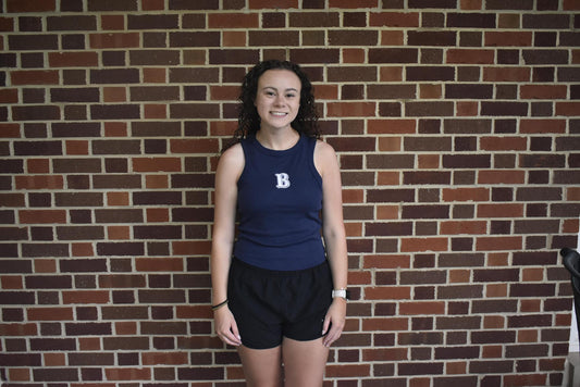 Women's Navy Rib Racer Tank