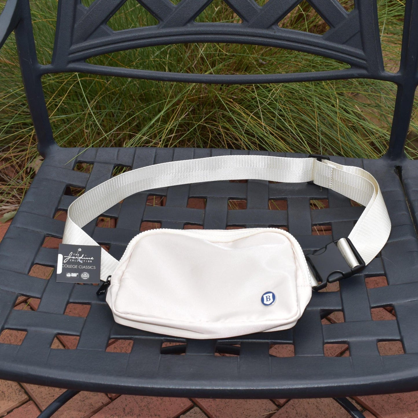 Jardine Cream Belt Bag w/ B Shield Medallion