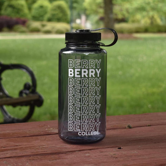32 oz Nalgene - Smoke /black lid - White Berry design