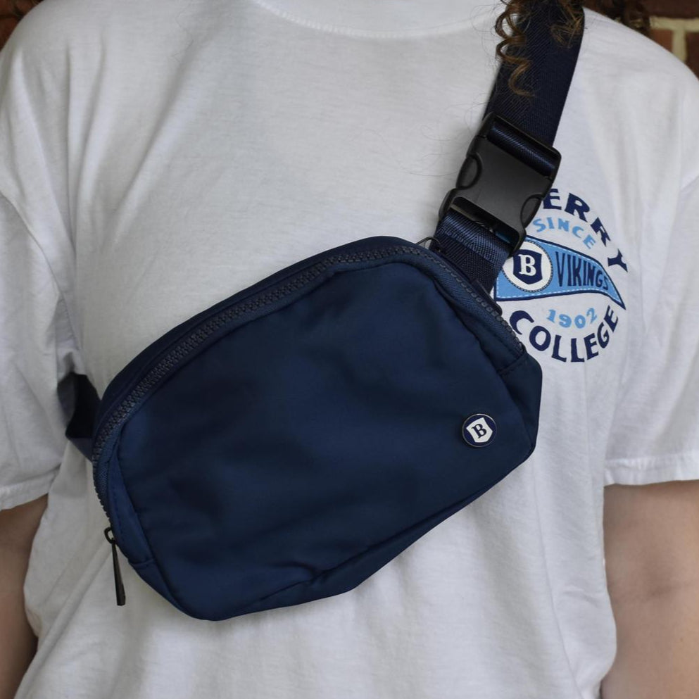 Jardine Navy Belt Bag w/ B Shield Medallion