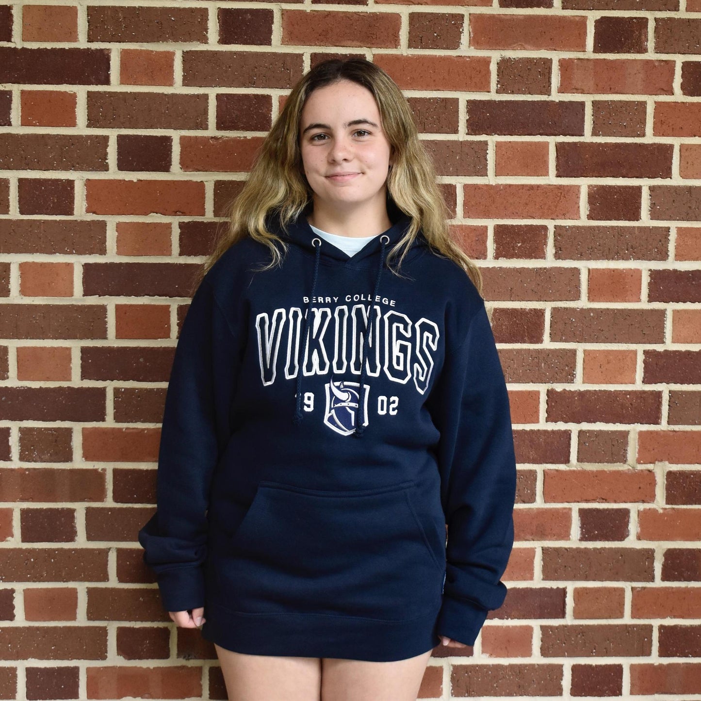 Navy Berry College Vikings 1902 w/ Viking Head Hoodie