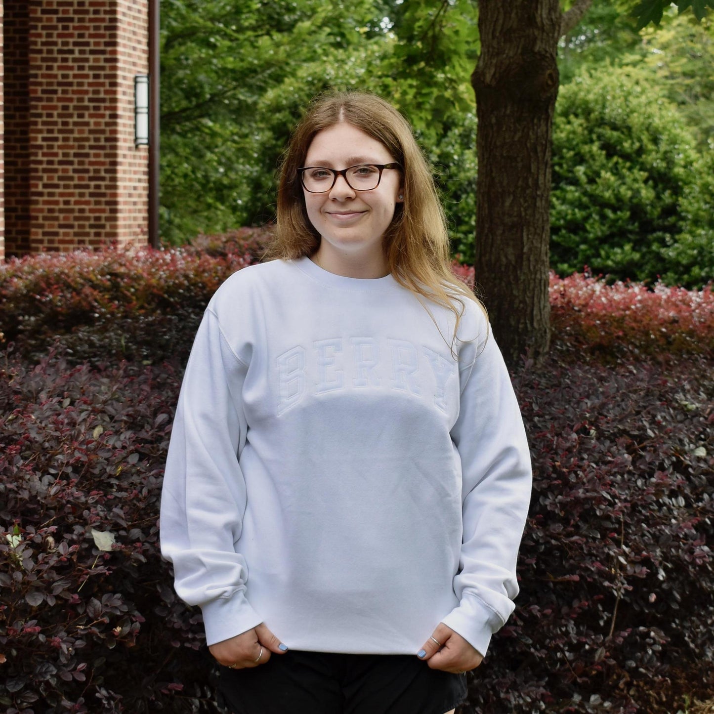 Berry White Patch Crewneck
