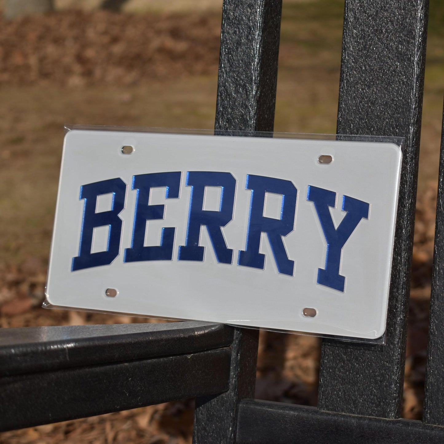 WinCraft Grey Metallic License Plate Berry