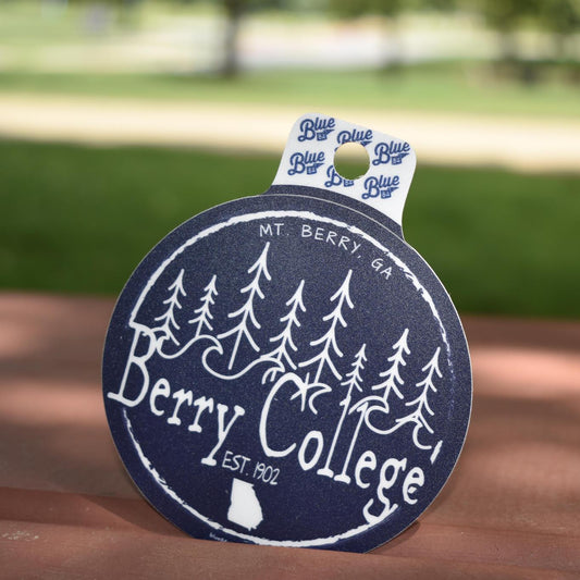 Blue 84 Berry College Trees and Waves Sticker