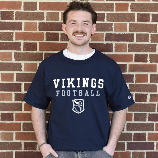 Champion Navy Football Tee w/ New VH