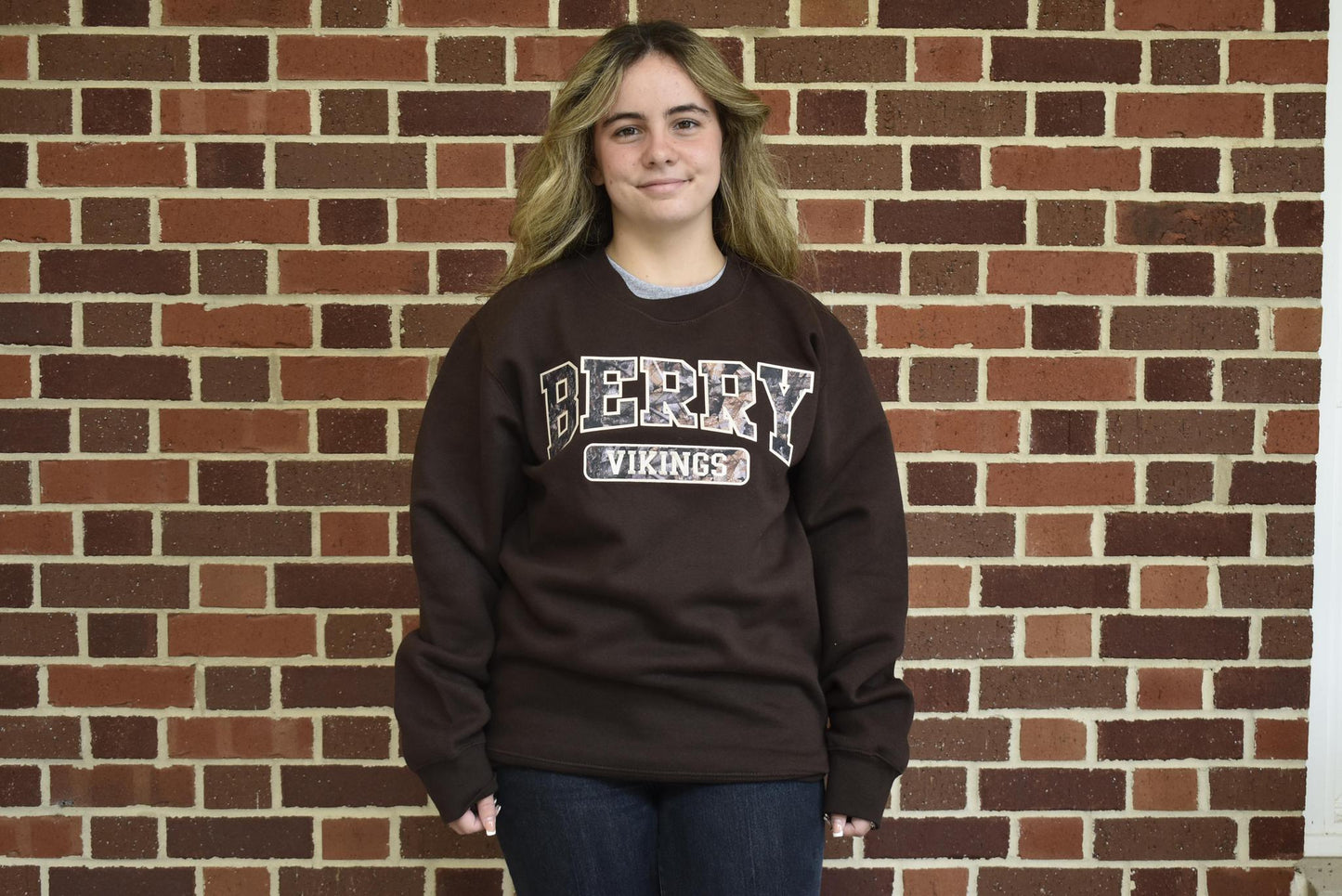 Brown Berry Vikings Camo Crewneck