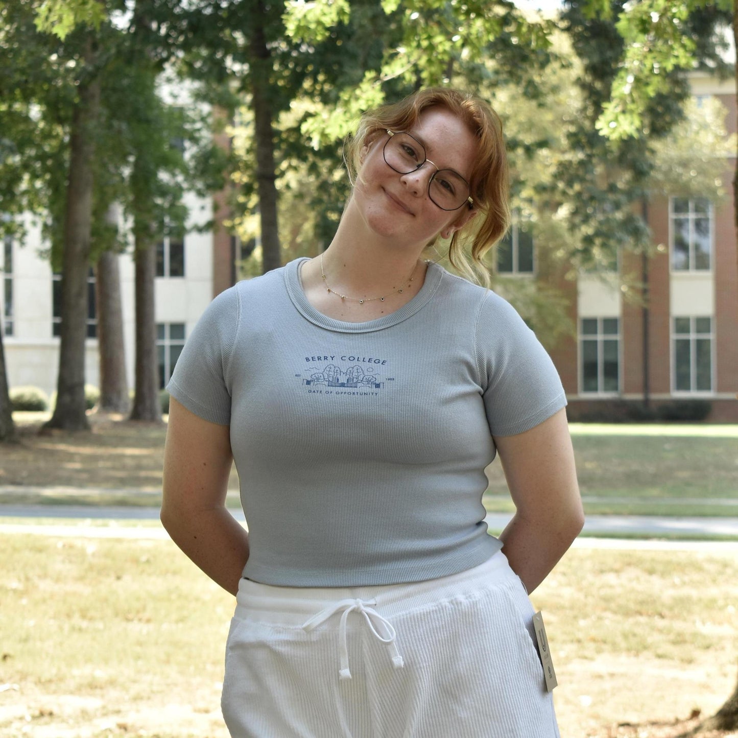 Powder Blue Gate of Opportunity Women's Rib Tee