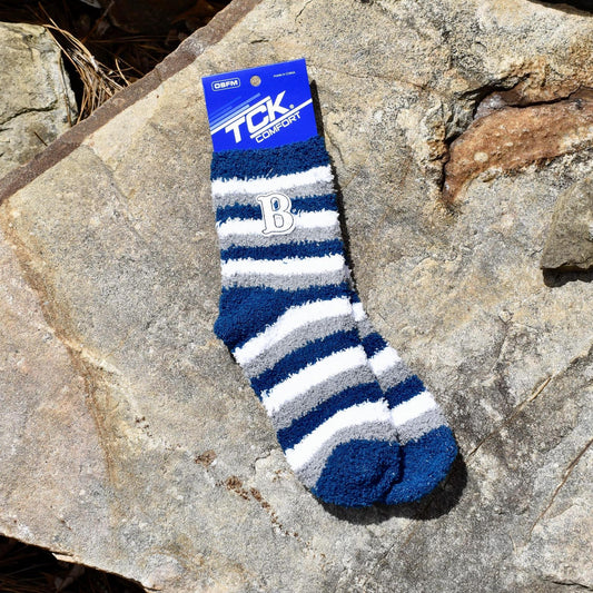 TCK Fuzzy Stripe Cozy Socks