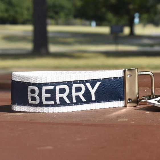 Berry Woven Key Strap- Blue &White