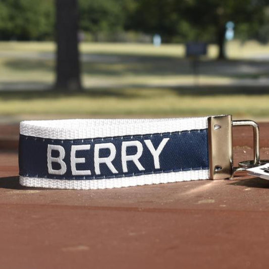 Berry Woven Key Strap- Blue &White