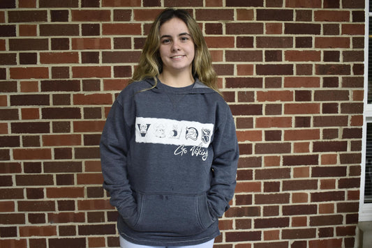 Navy Berry Logos Wash Hoodie