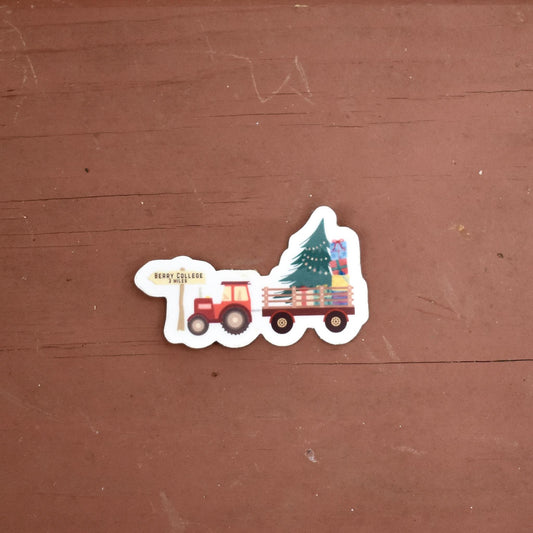 Christmas Tractor Sticker