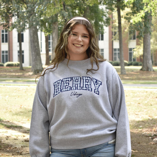 Gingham Berry Vikings Mock Neck
