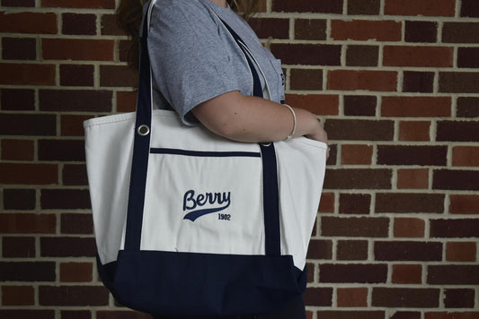 Berry Embroidered Canvas Tote