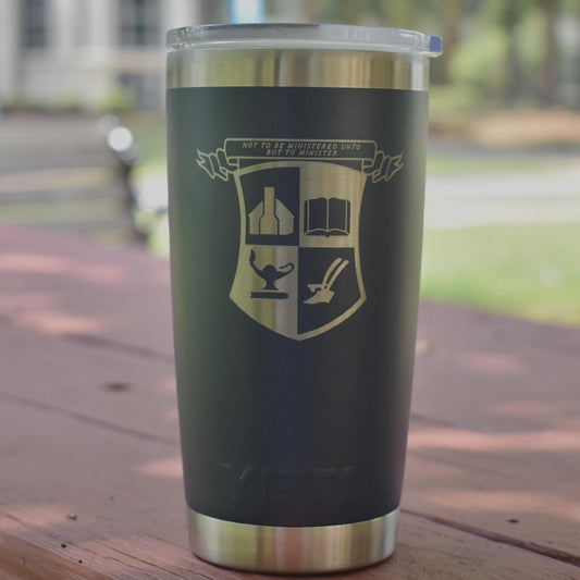 20 oz Navy Yeti Alumni Shield Rambler