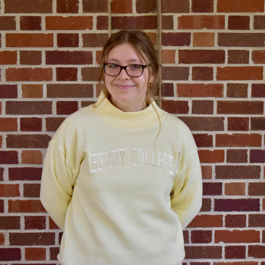 Ladies FreedomWear Butter Yellow Mock Crew Neck