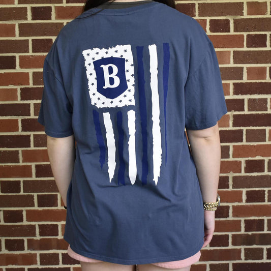 Denim Blue Vikings Tee w Flag