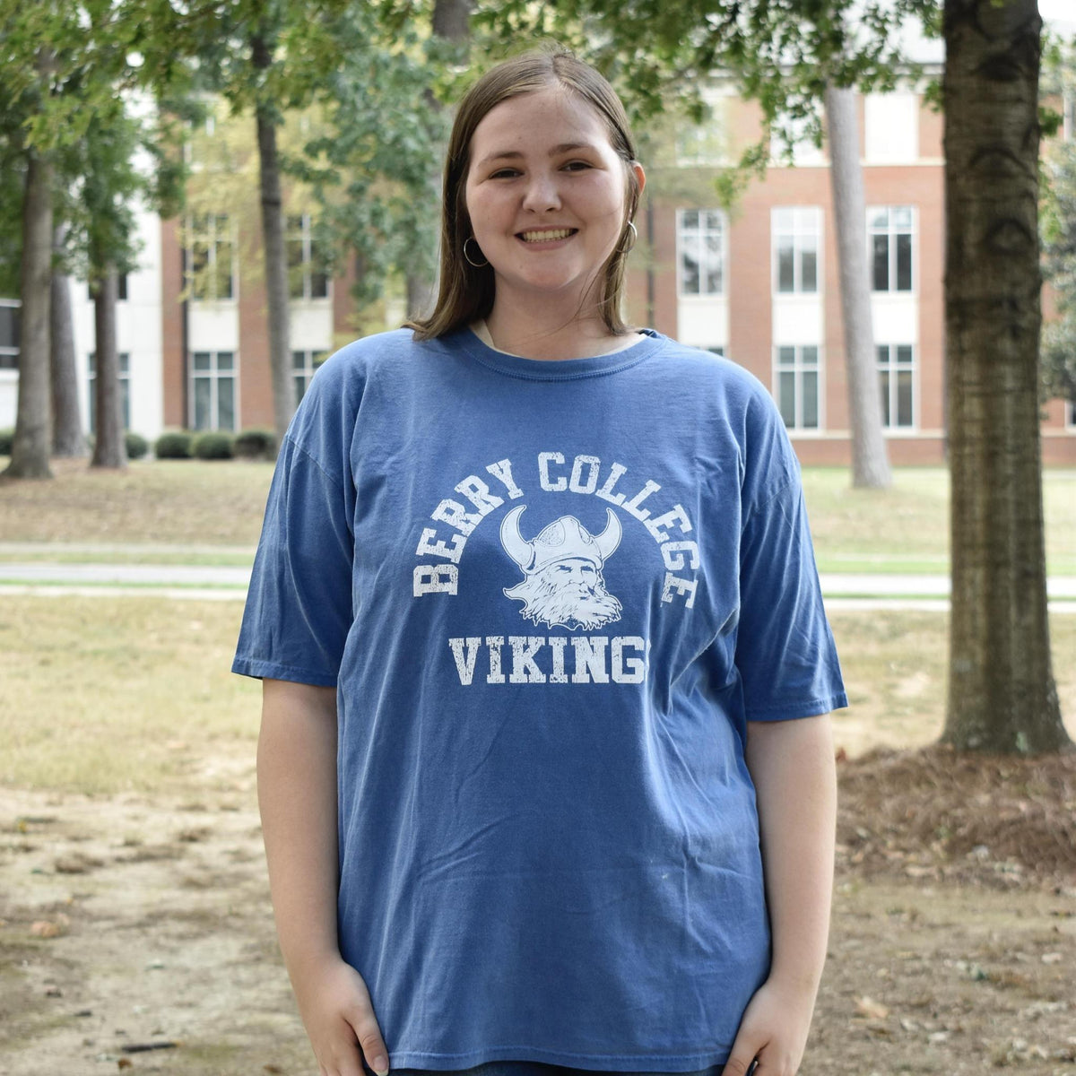 Blue Vintage Viking Head T-Shirt