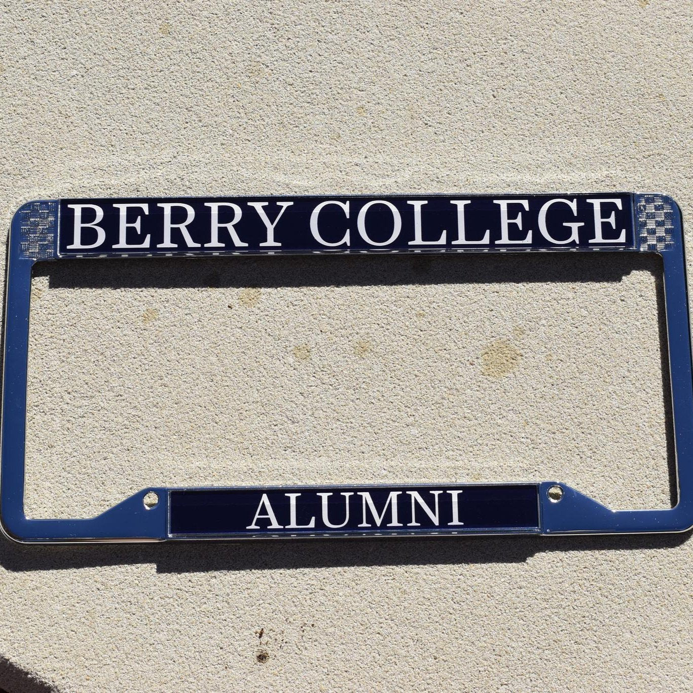 Alumni License Plate Frame - Silver and Navy