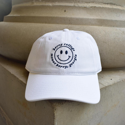 White and Navy Twill Relaxed Hat