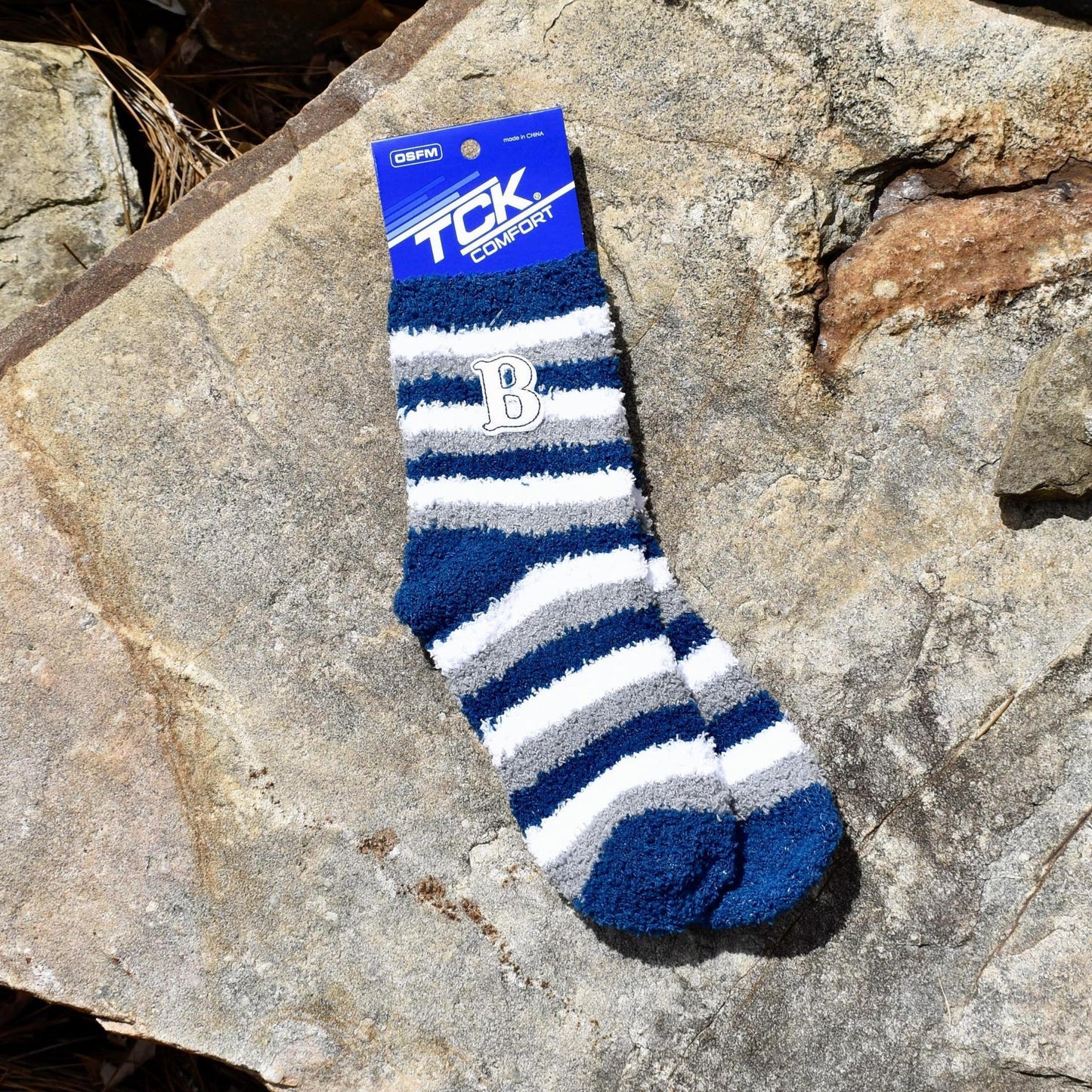 TCK Fuzzy Stripe Cozy Socks