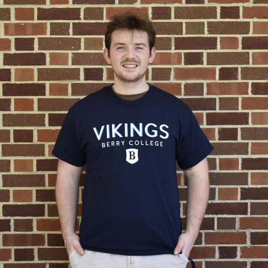 Gildan Navy Vikings Berry College Tee