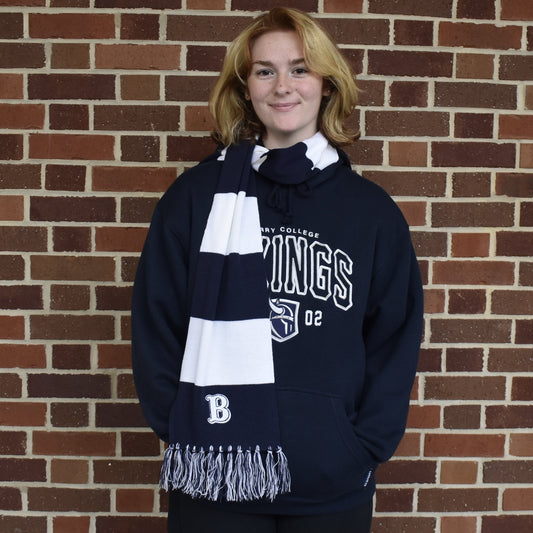 Sport-Tek® Spectator Scarf Navy/White Bubble B Logo