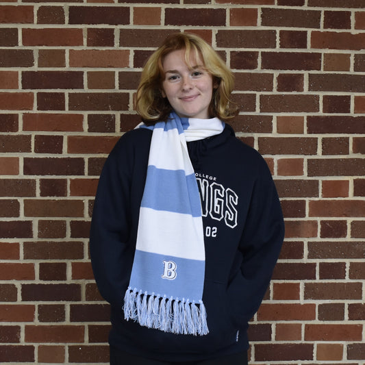 Sport-Tek Spectator Scarf Carolina Blue/White Bubble B Logo