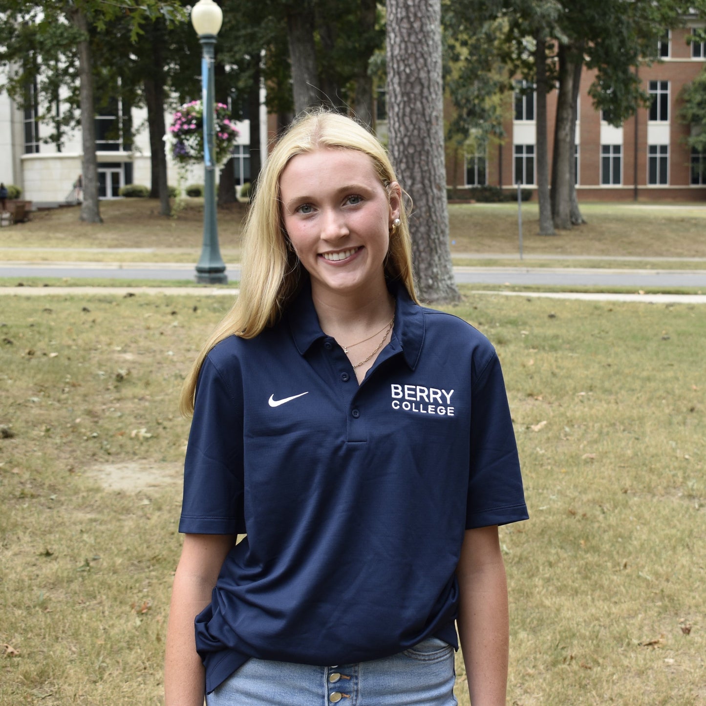 Nike Franchise Polo Navy w/ Berry College Embroidered