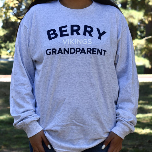 Gildan Gray Berry Vikings Grandparent LS Tee