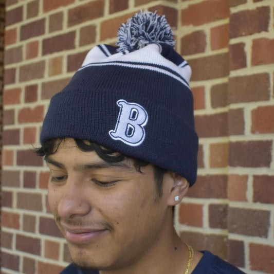 Sport-Tek Stripe Pom Pom Beanie