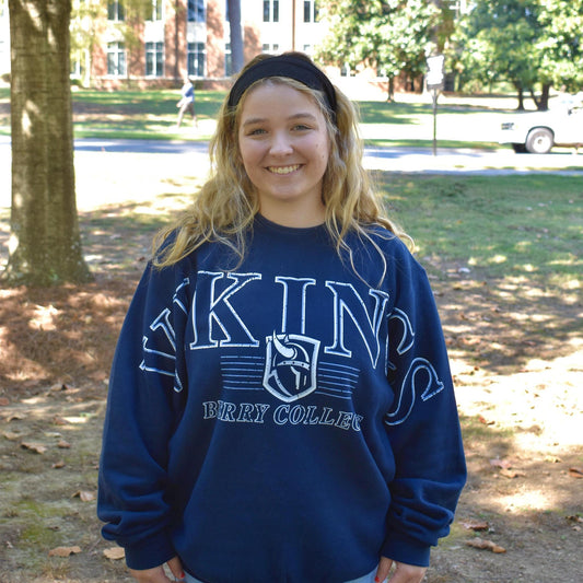 Navy Viking Retro Design Crewneck