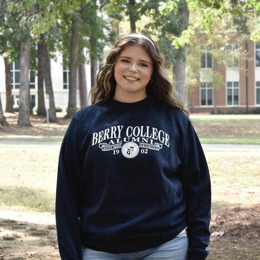 Navy Alumni Mock Neck with Banner and Seal