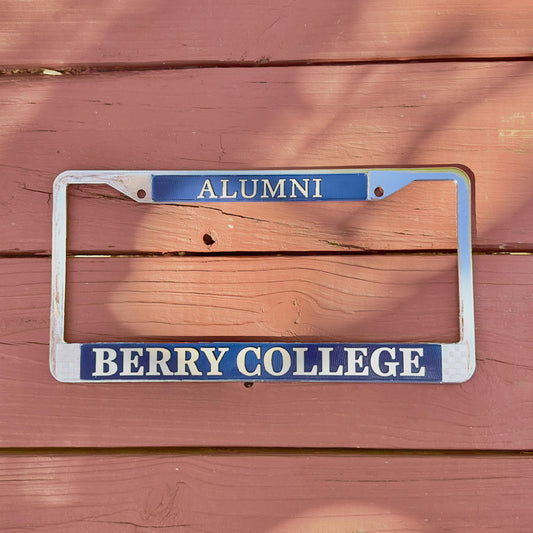 Alumni License Plate Frame - Silver and Navy