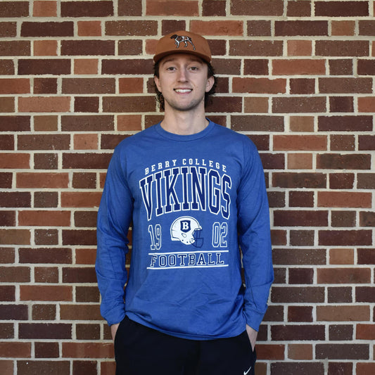 Royal Heather LS Football Tee