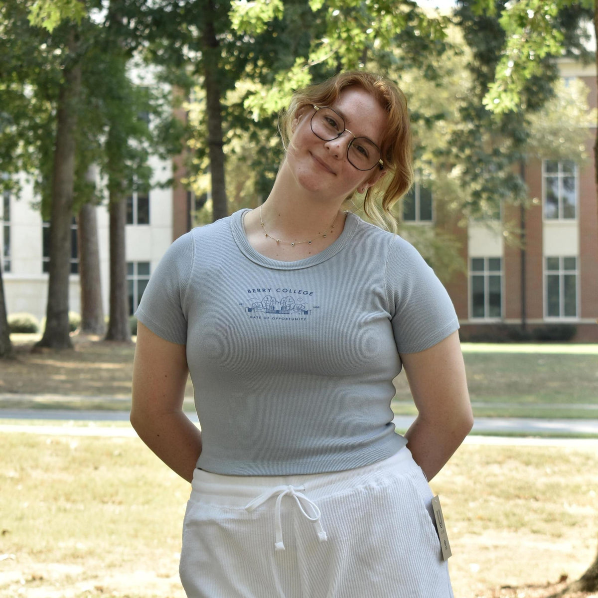Powder Blue Gate of Opportunity Women's Rib Tee